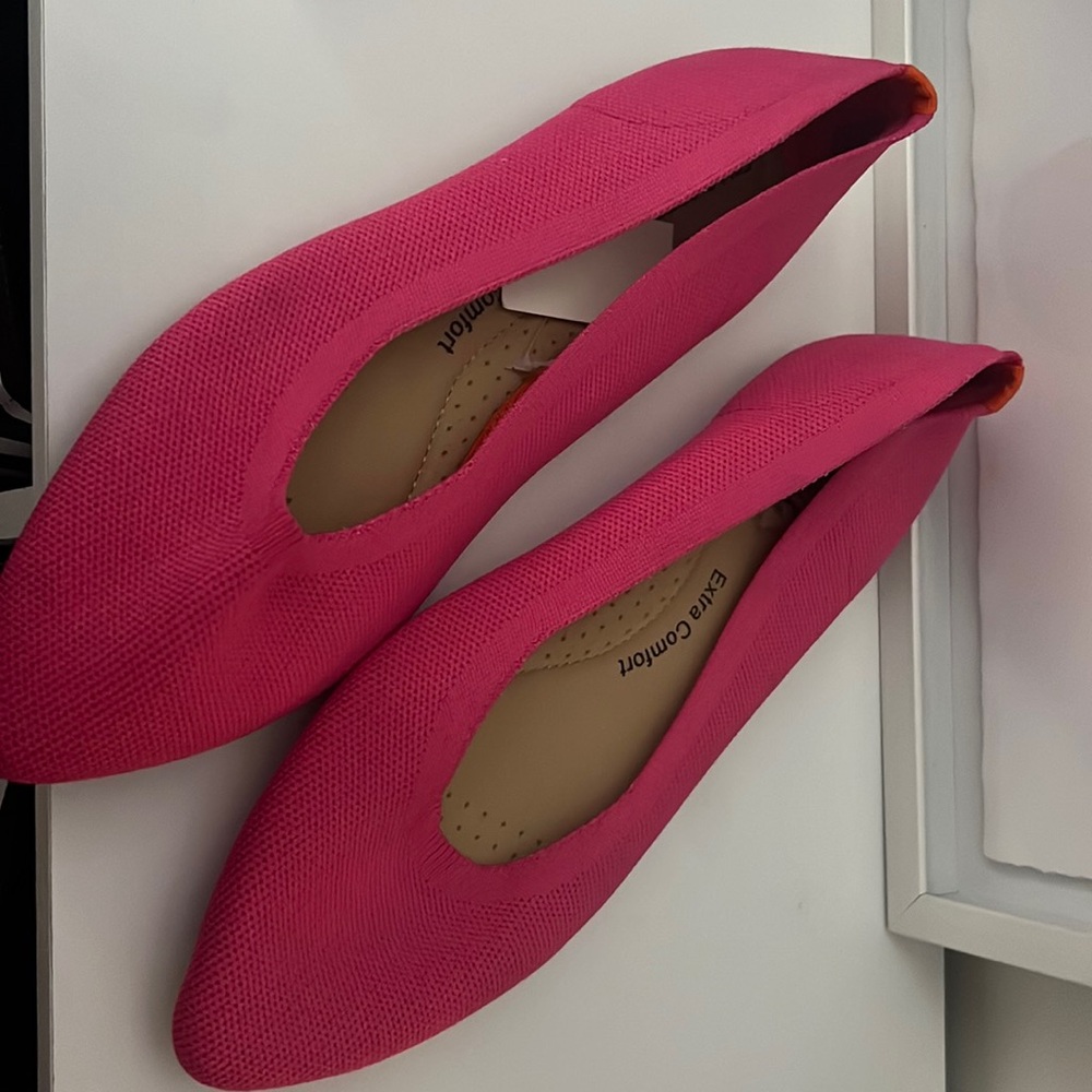 Pink Flats w/ Orang Stripe Extra Comfort